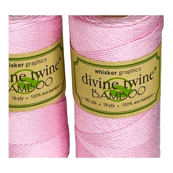 NEW Pack (2) Bakers Twine 100% ECO BAMBOO 180 Yards 18 PLY Pink String NWT - Picture 2 of 4